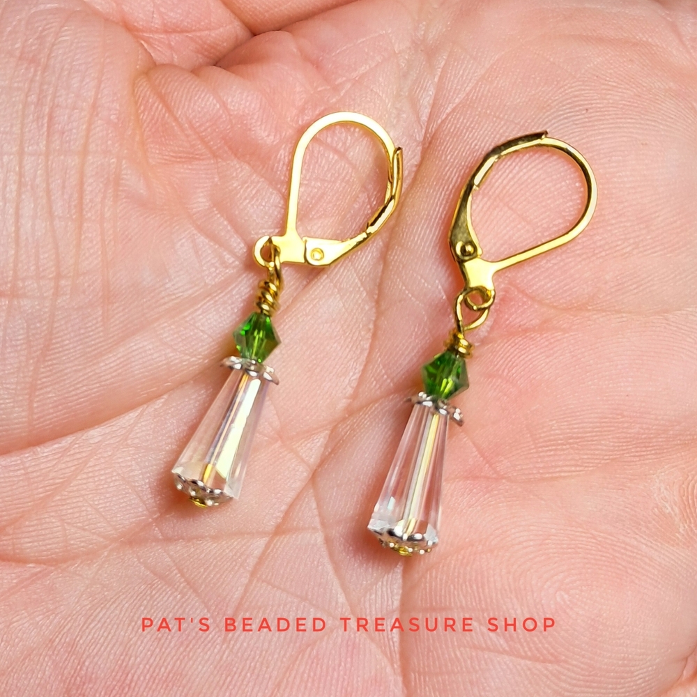 Gold and Green Earrings